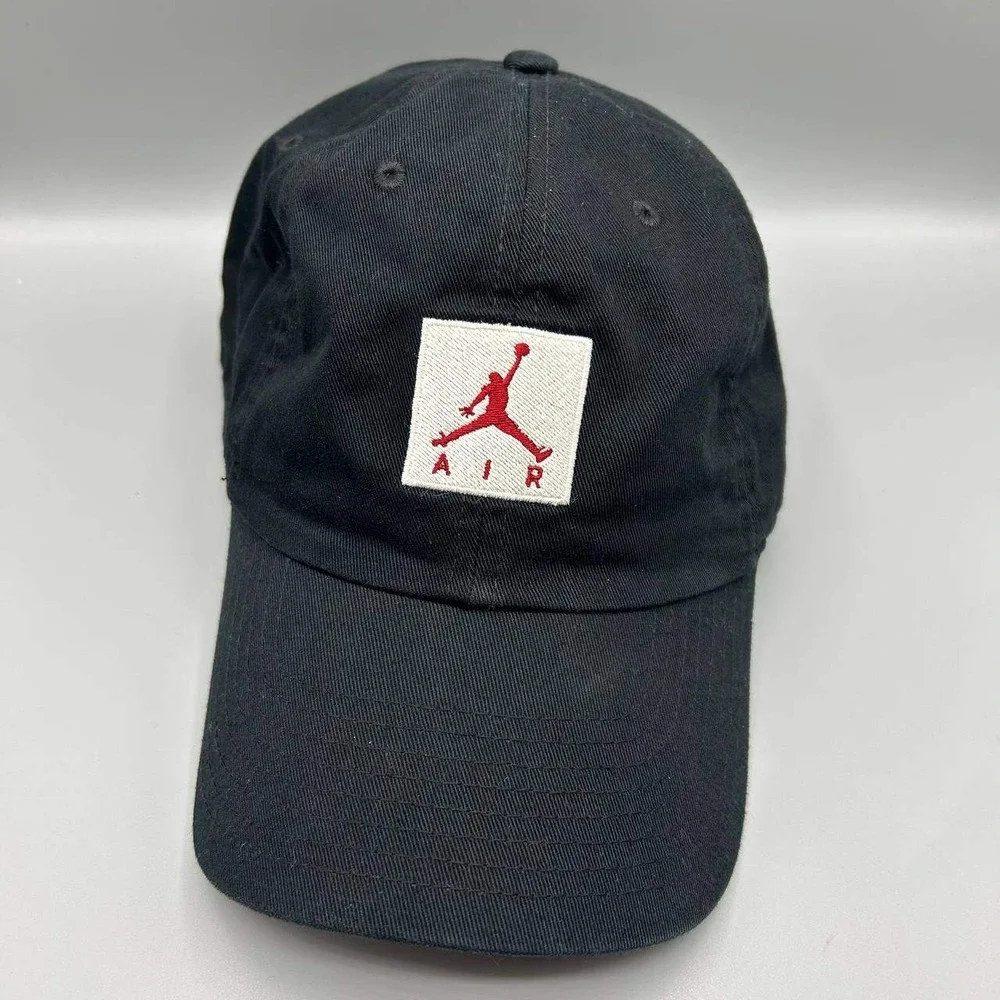 Air Jordan Hat Men Black Red Embroidered Jumpman Strap‎ Back Cap Cotton